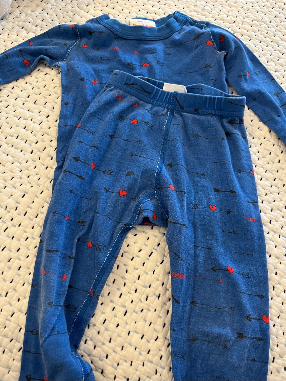 Blue Kids Hanna Andersson  Pajamas with Arrow & Heart Print